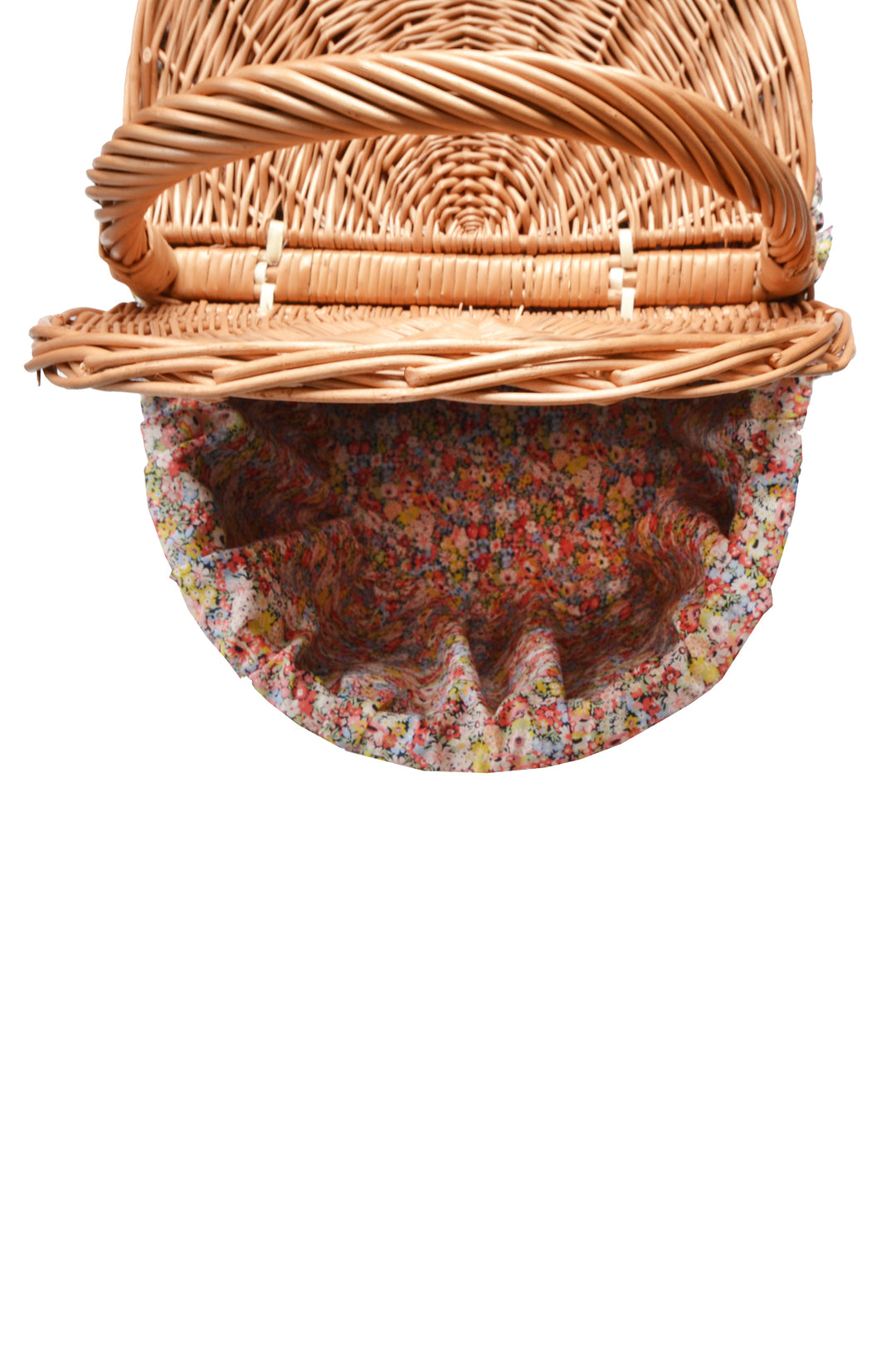 Oval Picnic Basket Hamper made with Liberty Fabric THORPENESS