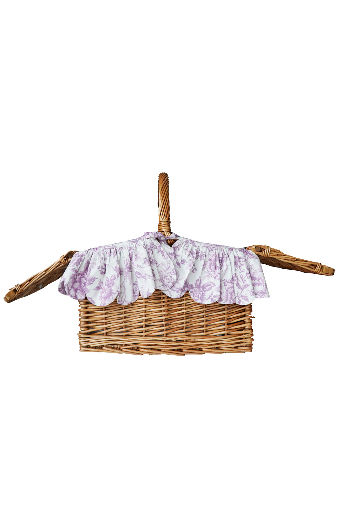 Bridgerton Rectangular Picnic Basket Hamper made with Liberty Fabric REGENCY TRAIL PURPLE