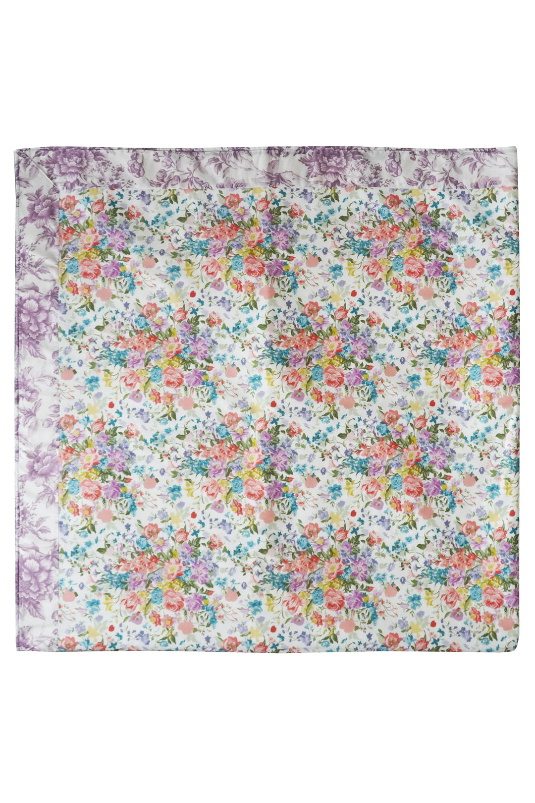 Bridgerton Picnic Blanket made with Liberty Fabric BOUQUET PARADE PEACH & REGENCY TRAIL PURPLE