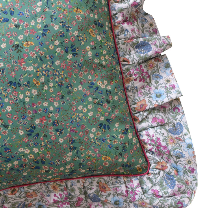 Piped Ruffle Cushion made with Liberty Fabric DONNA LEIGH - Coco & Wolf