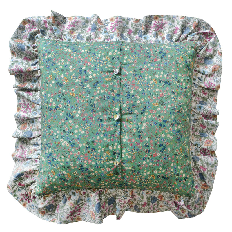 Piped Ruffle Cushion made with Liberty Fabric DONNA LEIGH - Coco & Wolf