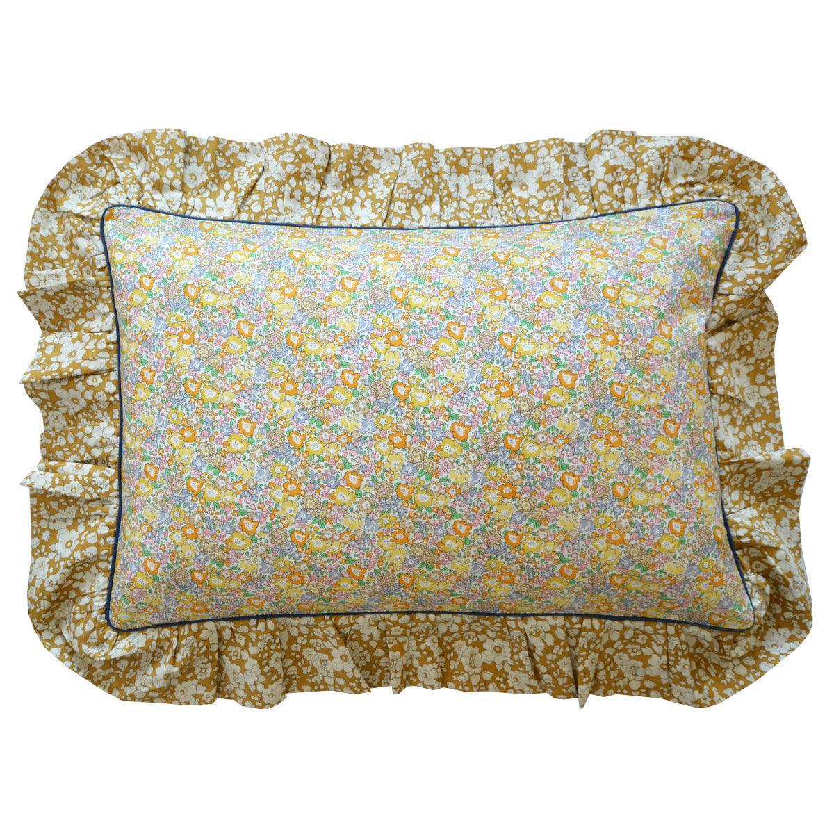 Piped Ruffle Cushion made with Liberty Fabric MICHELLE & BETSY BOO - Coco & Wolf