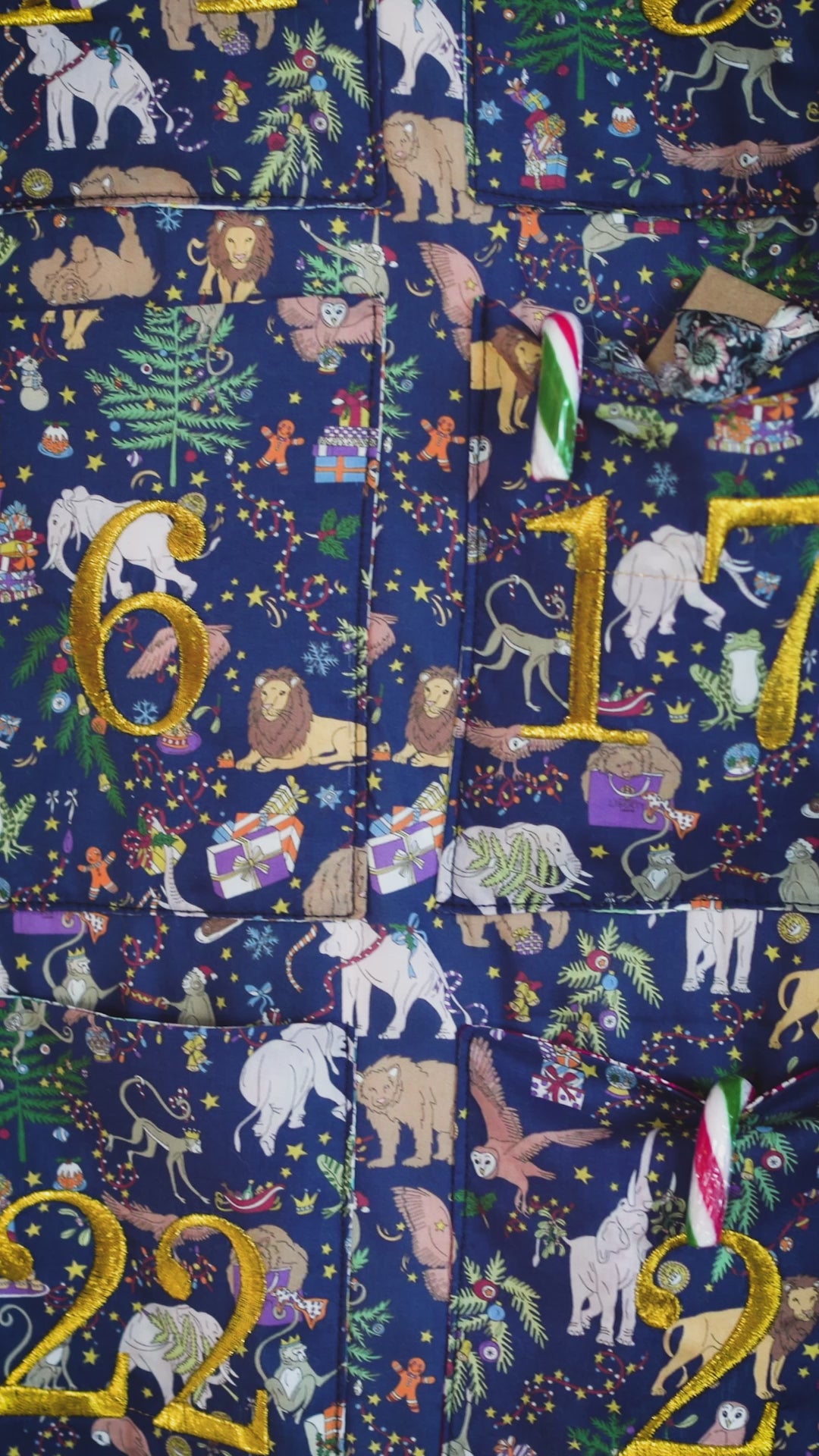 Reusable Advent Calendar made with Liberty Fabric CHRISTMAS