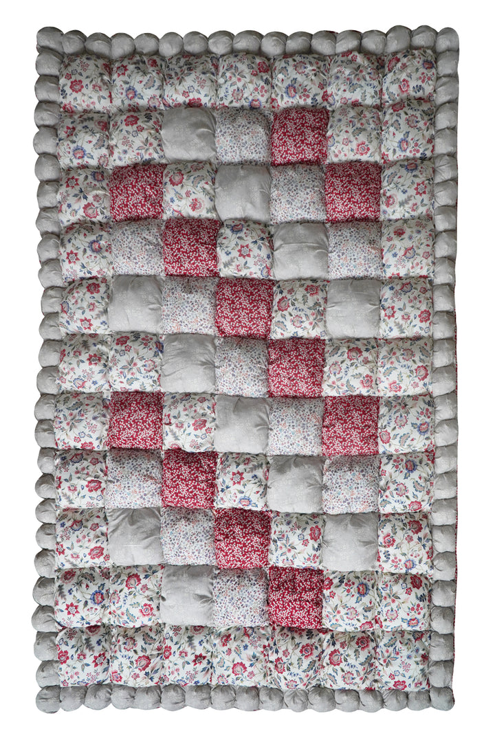 Handmade Liberty Fabric Puff Patchwork Bedspread EVA BELLE