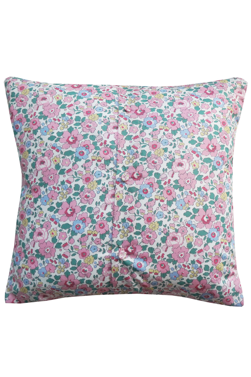 Puff Patchwork Cushion made with Pink Liberty Fabric