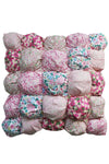 Puff Patchwork Cushion made with Pink Liberty Fabric