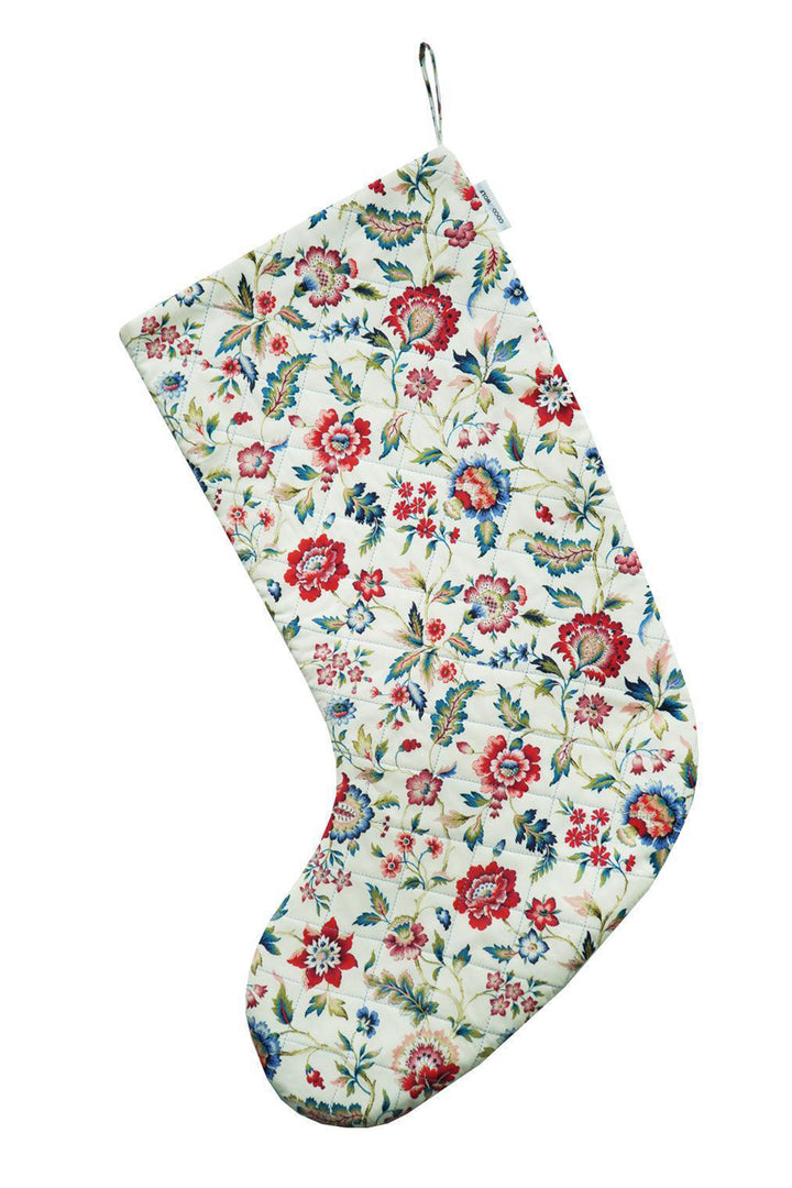 Quilted Christmas Stocking made with Liberty Fabric EVA BELLE
