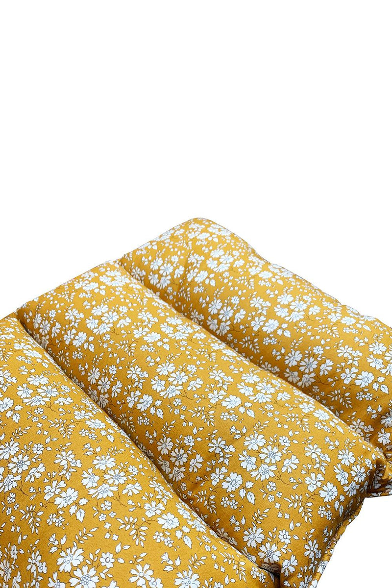 Rectangle Animal Bed Cushion made with Liberty Fabric CAPEL MUSTARD - Coco & Wolf
