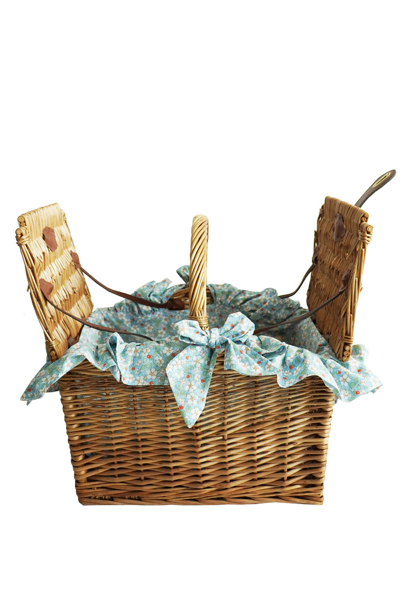 Rectangular Picnic Basket made with Liberty Fabric PAYSANNE BLOSSOM