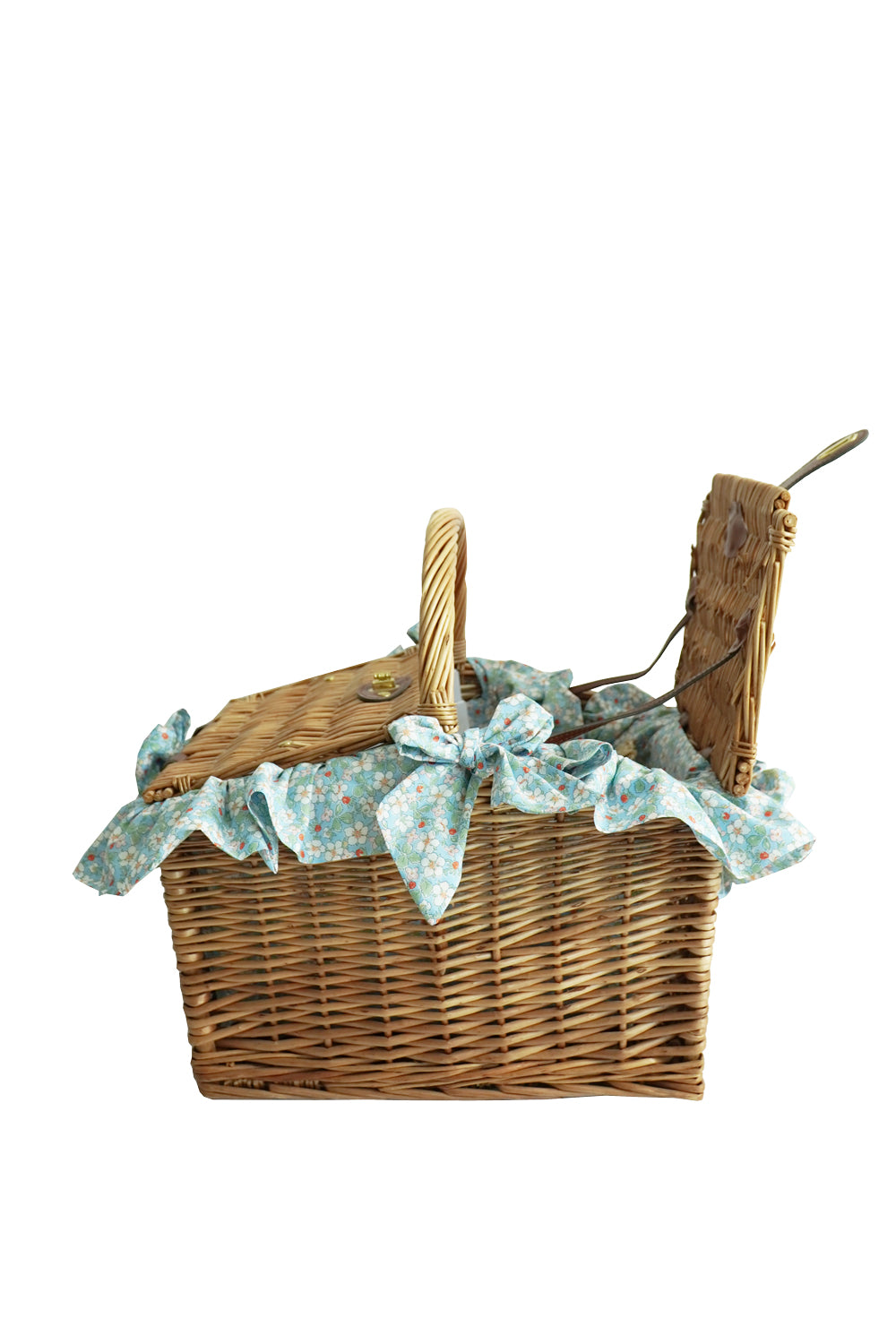 Rectangular Picnic Basket made with Liberty Fabric PAYSANNE BLOSSOM