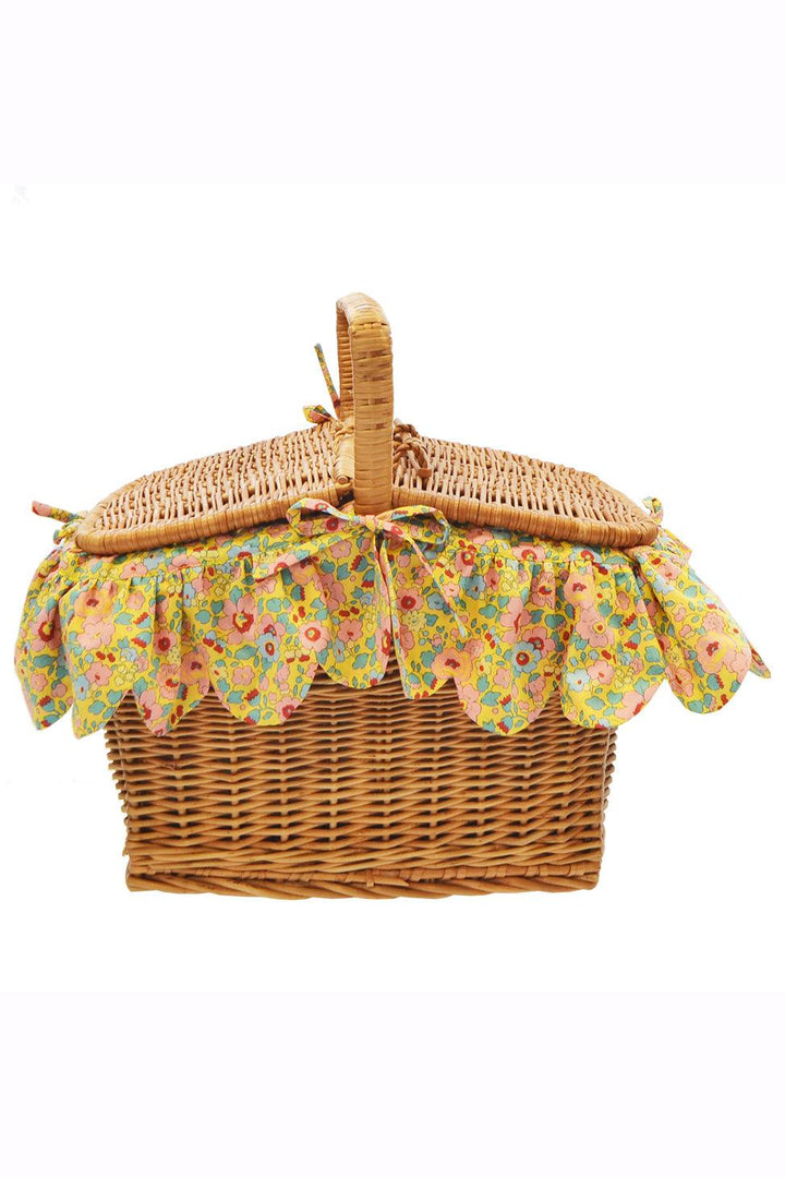 Rectangular Picnic Basket made with Liberty Fabric BETSY SUNFLOWER - Coco & Wolf