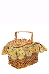 Rectangle Wicker Picnic Basket BETSY SUNFLOWER - Coco & Wolf