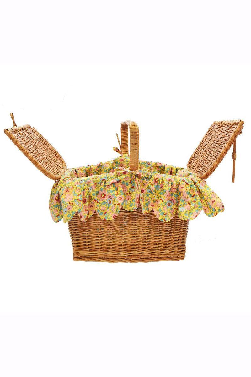 Rectangle Wicker Picnic Basket BETSY SUNFLOWER - Coco & Wolf