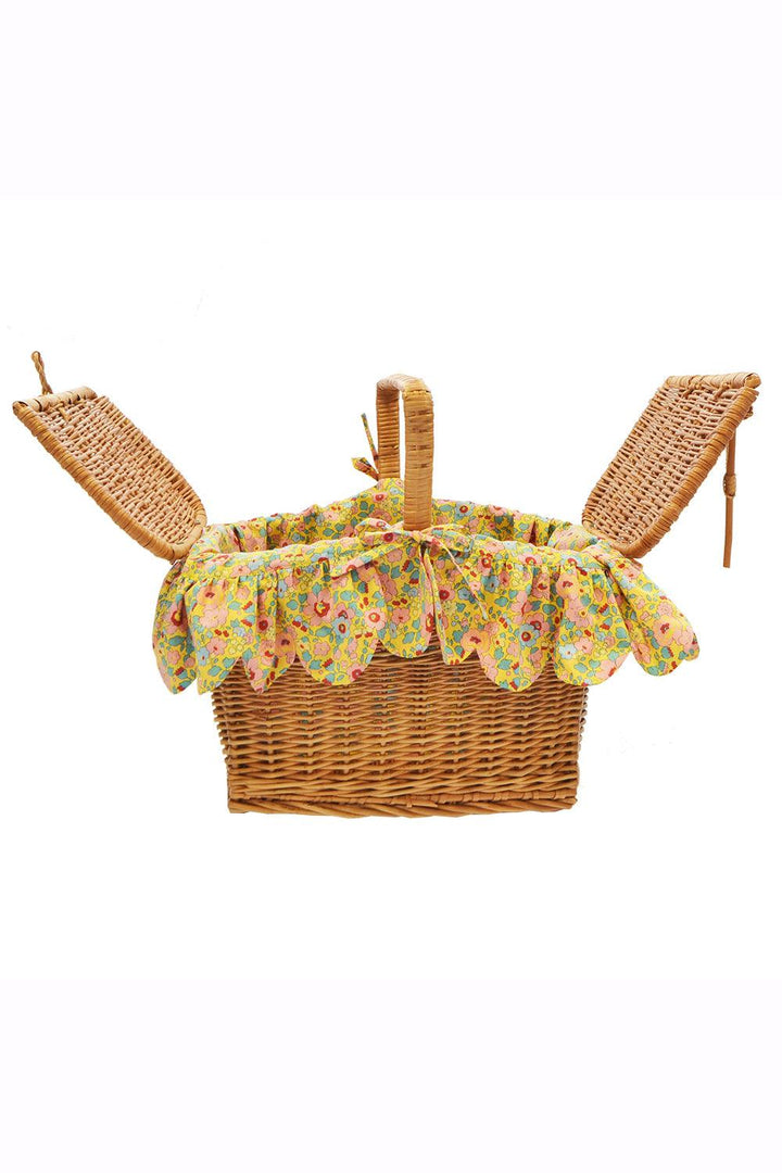 Rectangular Picnic Basket made with Liberty Fabric BETSY SUNFLOWER - Coco & Wolf