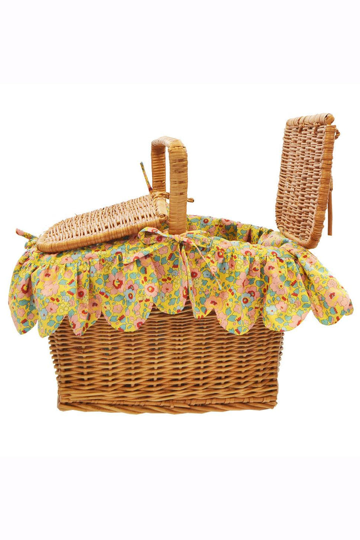 Rectangular Picnic Basket made with Liberty Fabric BETSY SUNFLOWER - Coco & Wolf