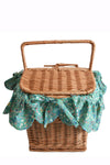Rectangular Picnic Basket made with Liberty Fabric DONNA LEIGH GREEN - Coco & Wolf