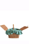 Rectangle Wicker Picnic Basket DONNA LEIGH GREEN - Coco & Wolf