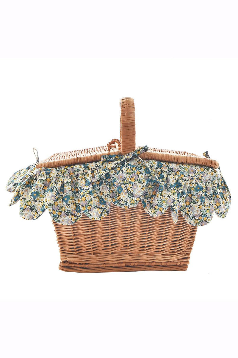 Rectangle Wicker Picnic Basket LIBBY - Coco & Wolf