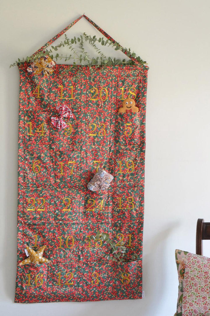 Reusable Advent Calendar made with Liberty Fabric WILTSHIRE GOLD - Coco & Wolf