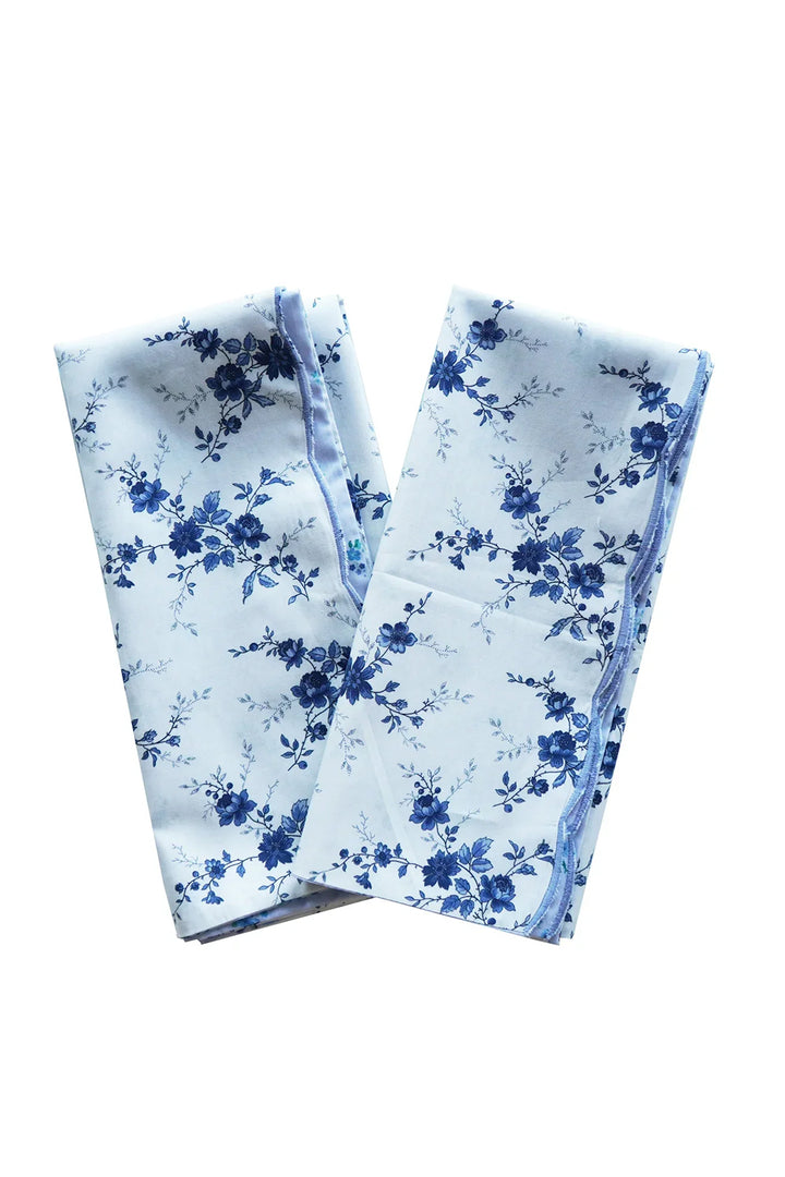Reversible Scallop Edge Napkin made with Liberty Fabrics & Bridgerton AMELIE LUISE & POSY CORSAGE BLUE