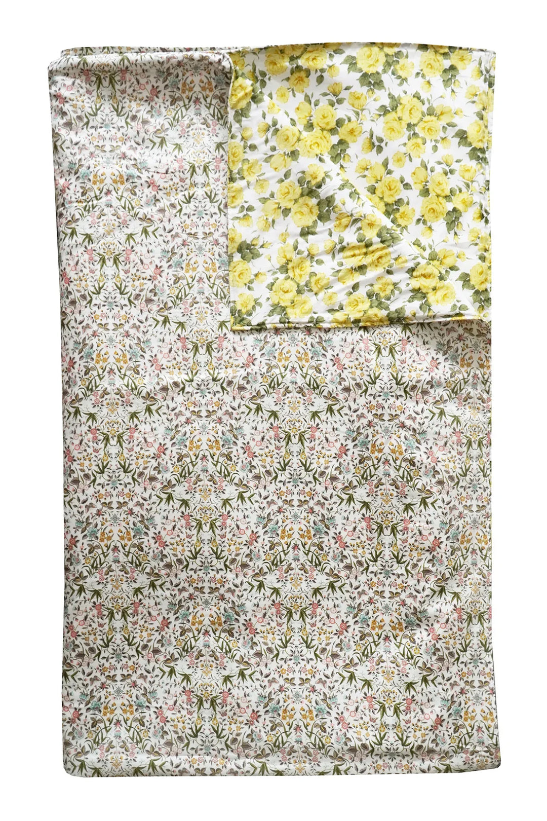 Reversible Stitch Border Bedspread made with Liberty Fabric TAPESTRY & CARLINE ROSE