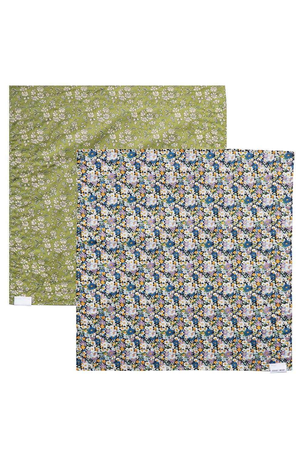 Reversible Stitch Napkin Set made with Liberty Fabric LIBBY & CAPEL PISTACHIO - Coco & Wolf