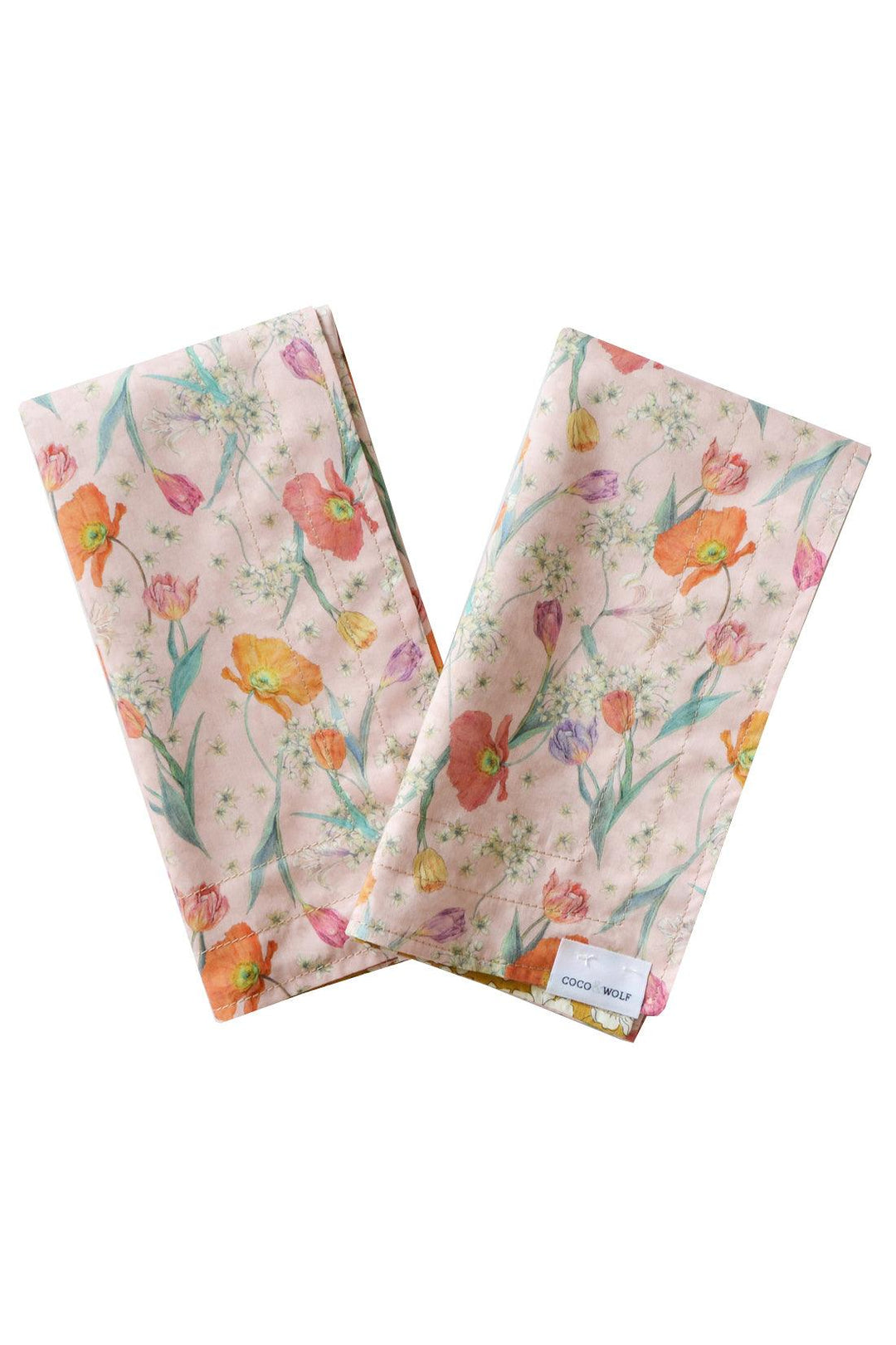 Reversible Stitch Napkin Set made with Liberty Fabric SPRING BLOOMS & BETSY BOO - Coco & Wolf