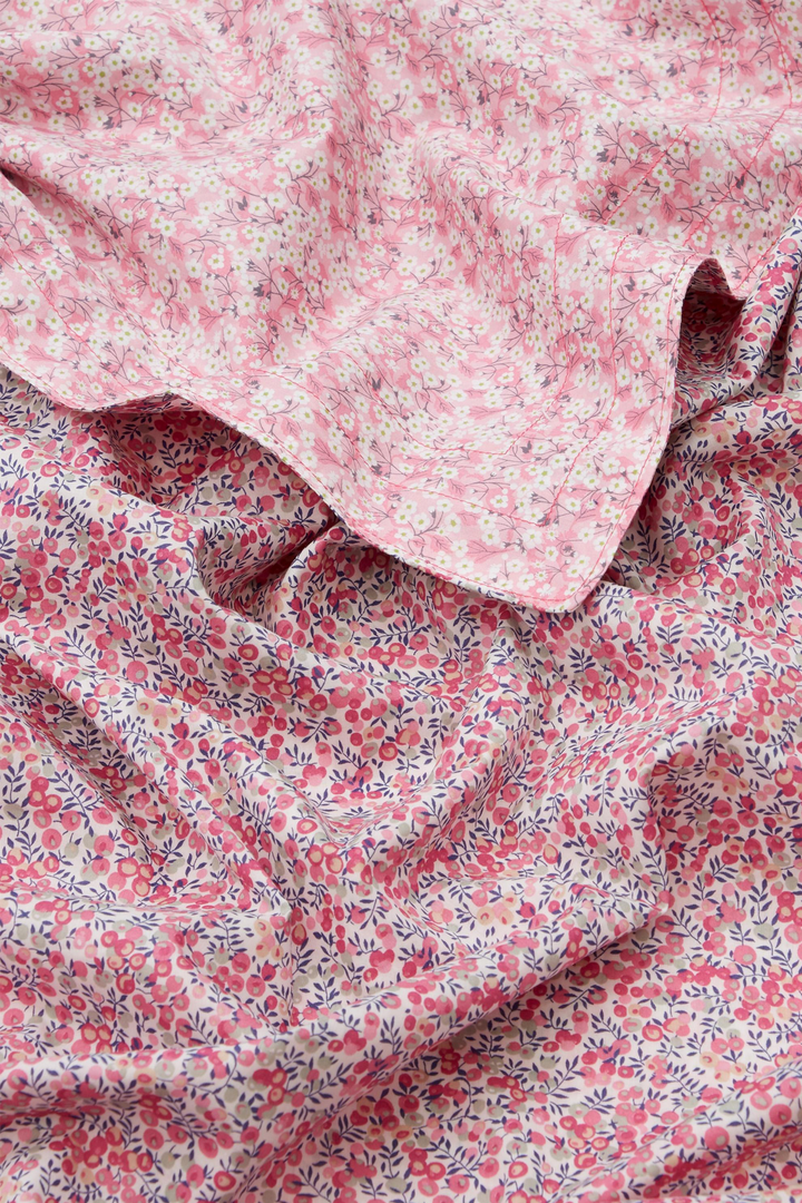 Reversible Tablecloth made with Liberty Fabric MITSI VALERIA PINK & WILTSHIRE BUD MAGENTA