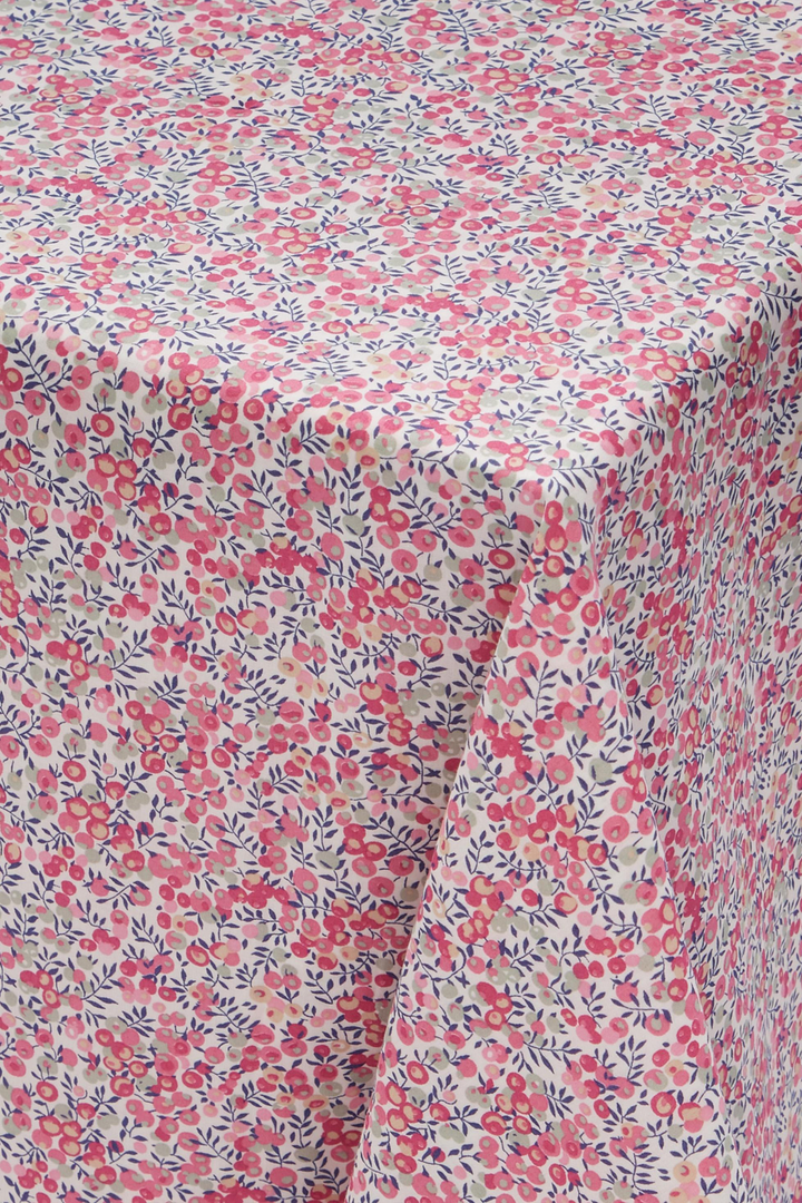 Reversible Tablecloth made with Liberty Fabric MITSI VALERIA PINK & WILTSHIRE BUD MAGENTA
