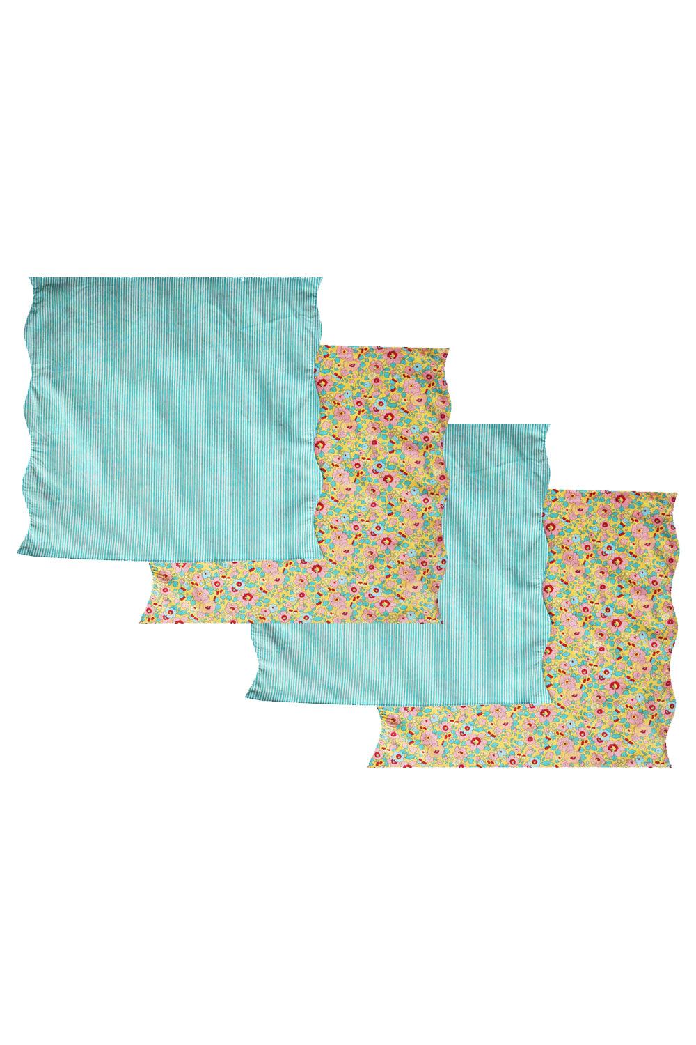 Reversible Wavy Napkin Set made with Liberty Fabric BETSY & ELEMENTS - Coco & Wolf