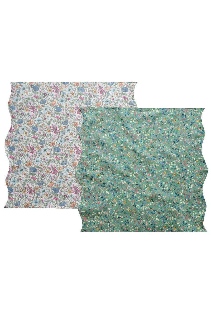Reversible Wavy Napkin Set made with Liberty Fabric DONNA LEIGH & RACHEL - Coco & Wolf