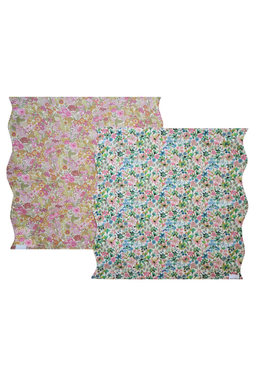 Reversible Wavy Napkin Set made with Liberty Fabric DREAMS OF SUMMER - Coco & Wolf