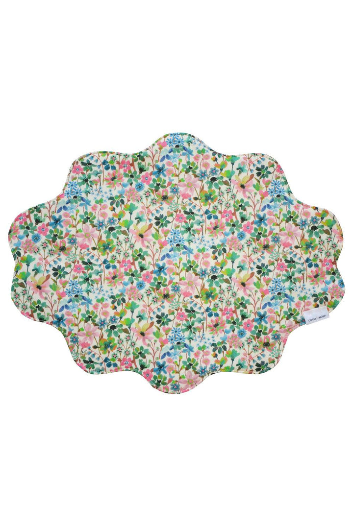 Reversible Wavy Placemat made with Liberty Fabric DREAMS OF SUMMER & MARGARET ANNIE - Coco & Wolf