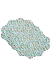 Reversible Wavy Placemat made with Liberty Fabric PAYSANNE BLOSSOM & ELEMENTS BLUE - Coco & Wolf