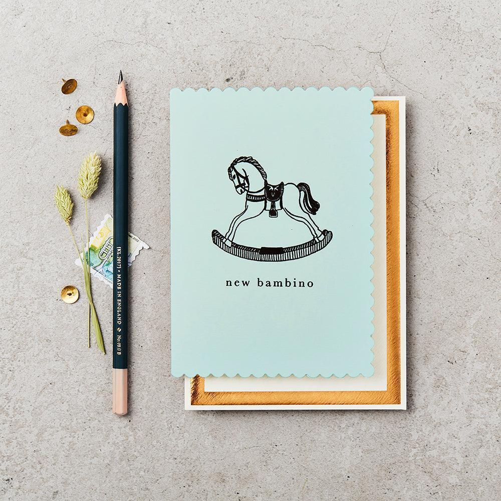 ROCKING HORSE BABY CARD - Coco & Wolf