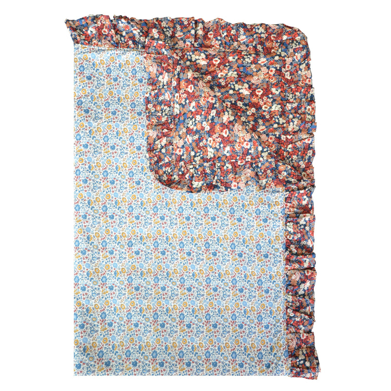 Ruffle Bedspread made with Liberty Fabric D'ANJO MUSTARD & THORPE RUST - Coco & Wolf