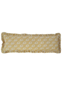 Ruffle Bolster Lumbar Cushion made with Liberty Fabric CAPEL MUSTARD - Coco & Wolf