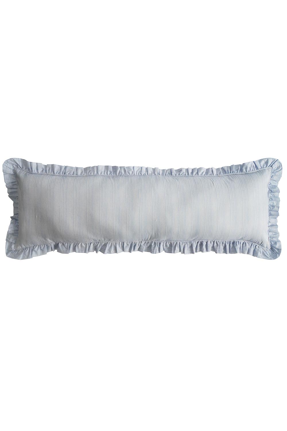 Ruffle Bolster Lumbar Cushion made with Liberty Fabric ELEMENTS BLUE - Coco & Wolf