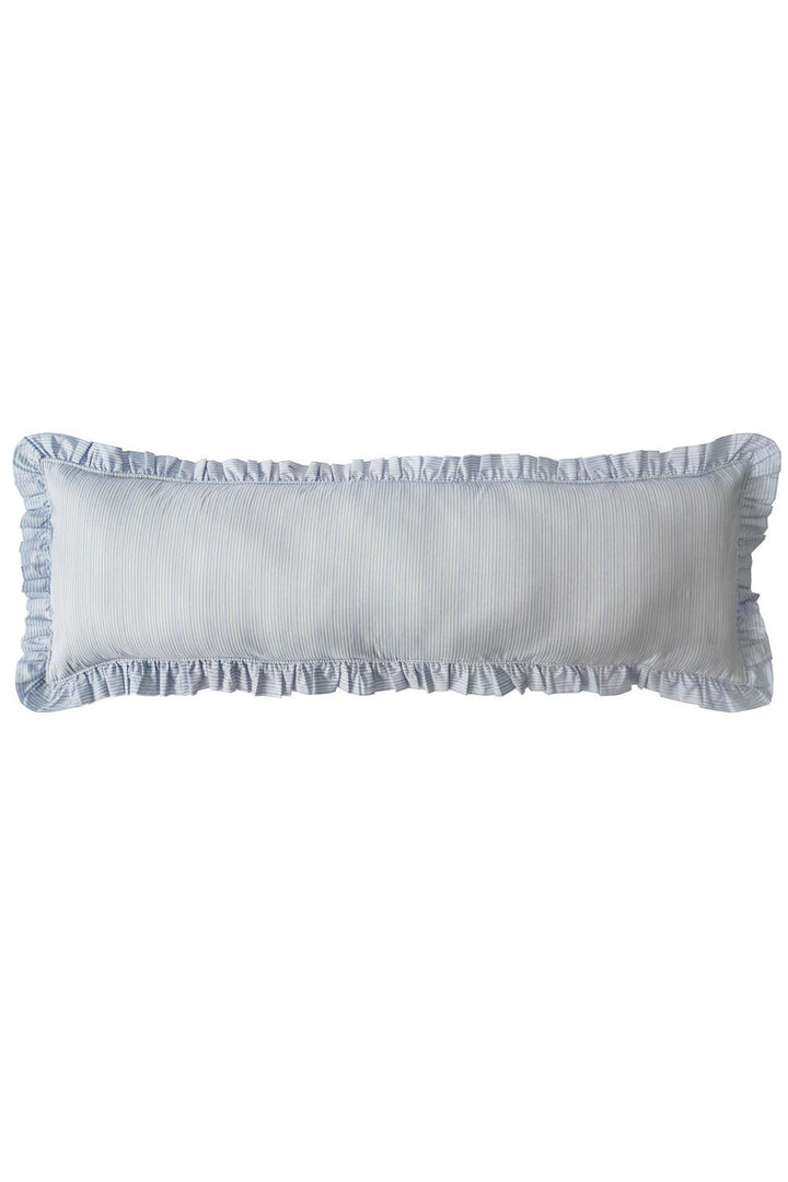 Ruffle Bolster Lumbar Cushion made with Liberty Fabric ELEMENTS BLUE - Coco & Wolf