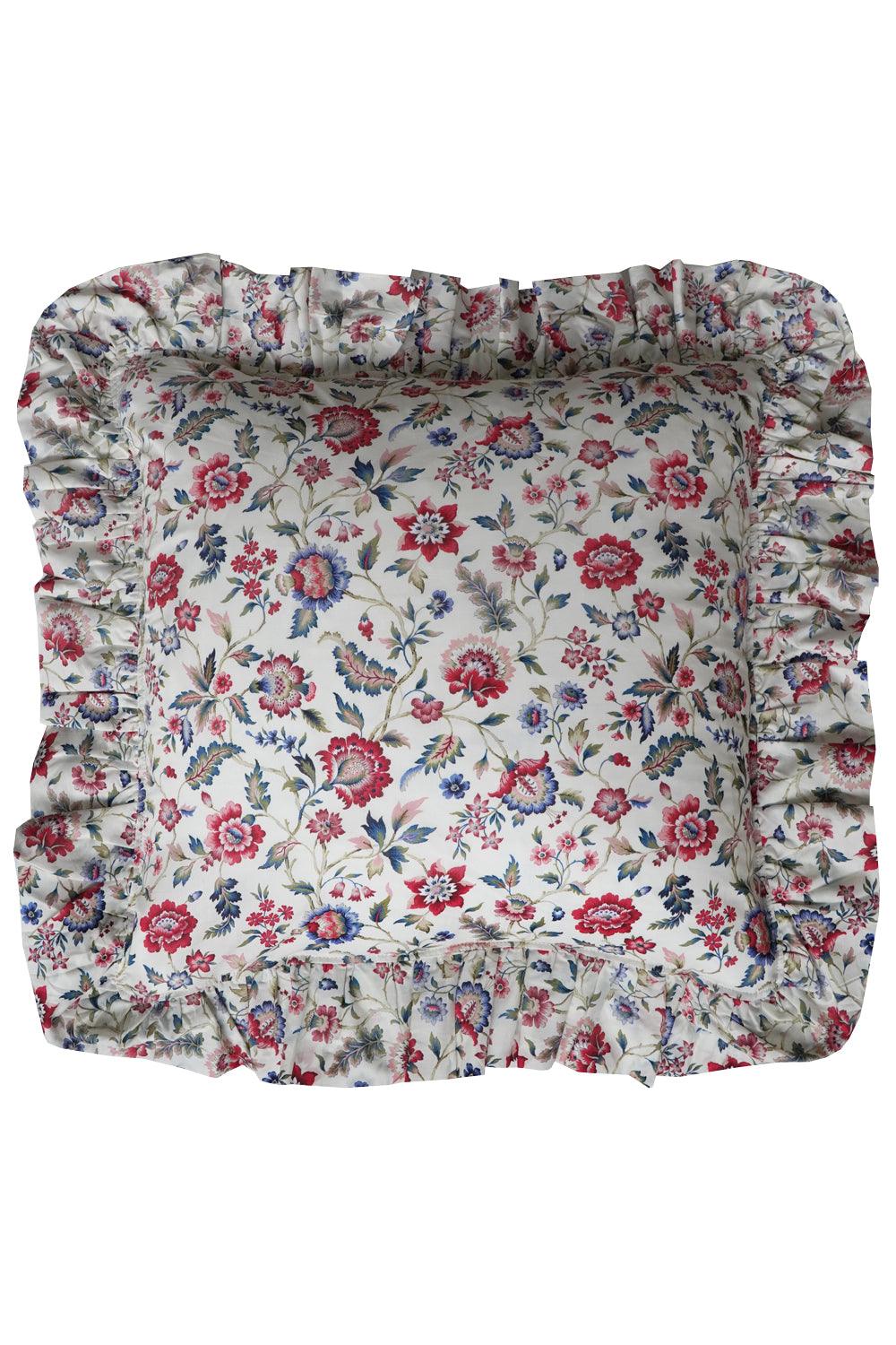 Coco & Wolf Ruffle Cushion made with Liberty Fabric Eva Belle
