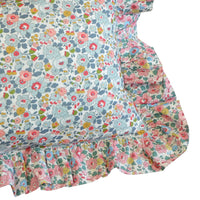 Oblong Ruffle Cushion made with Liberty Fabric BETSY GREY & BETSY CANDY FLOSS - Coco & Wolf