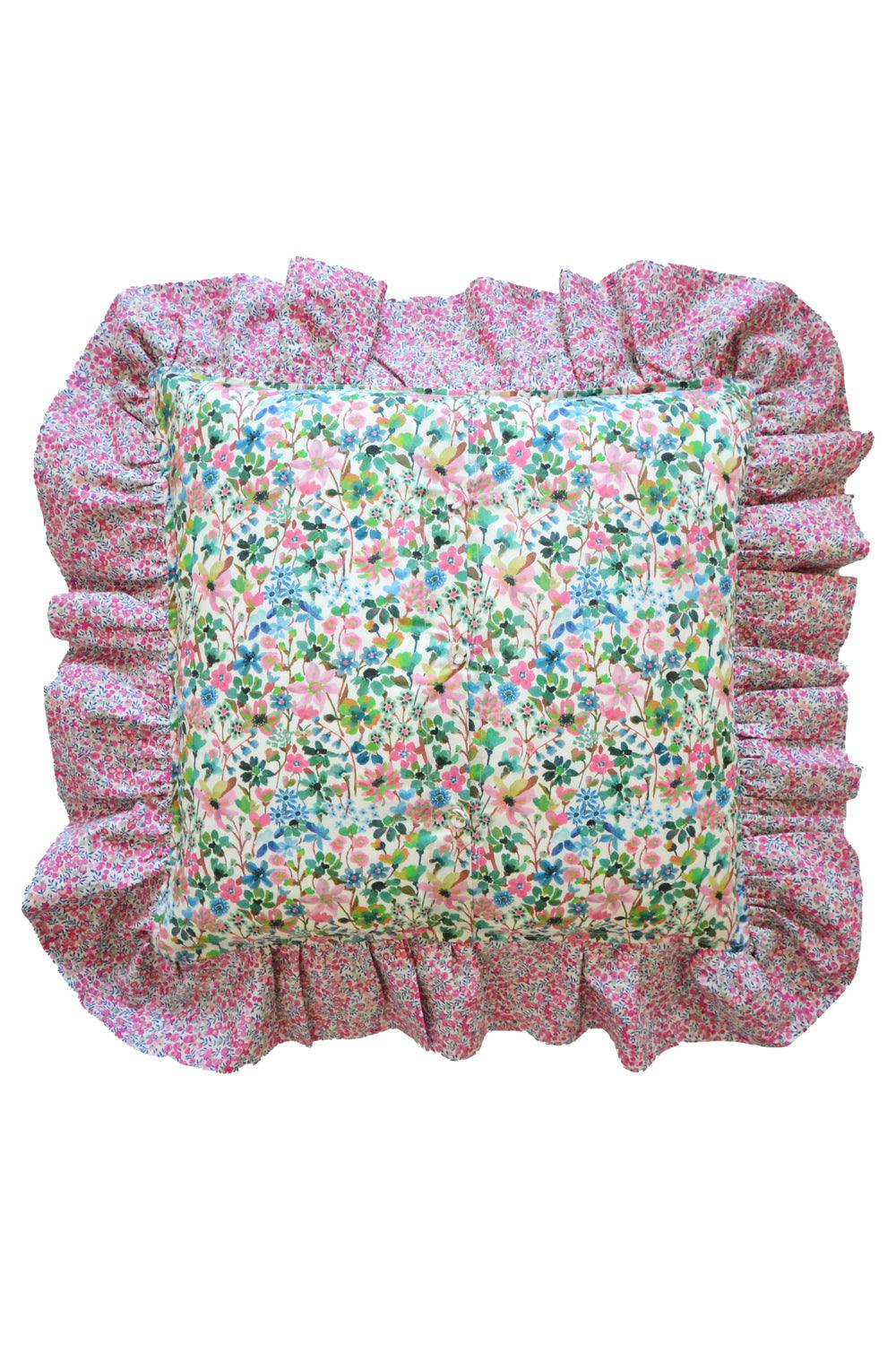 Ruffle Cushion made with Liberty Fabric DREAMS OF SUMMER - Coco & Wolf