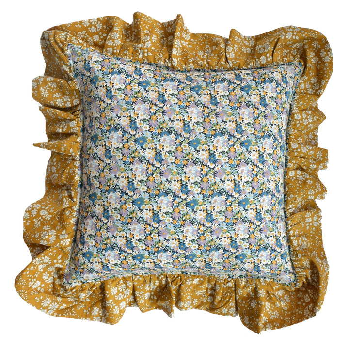 Ruffle Cushion made with Liberty Fabric LIBBY & CAPEL - Coco & Wolf