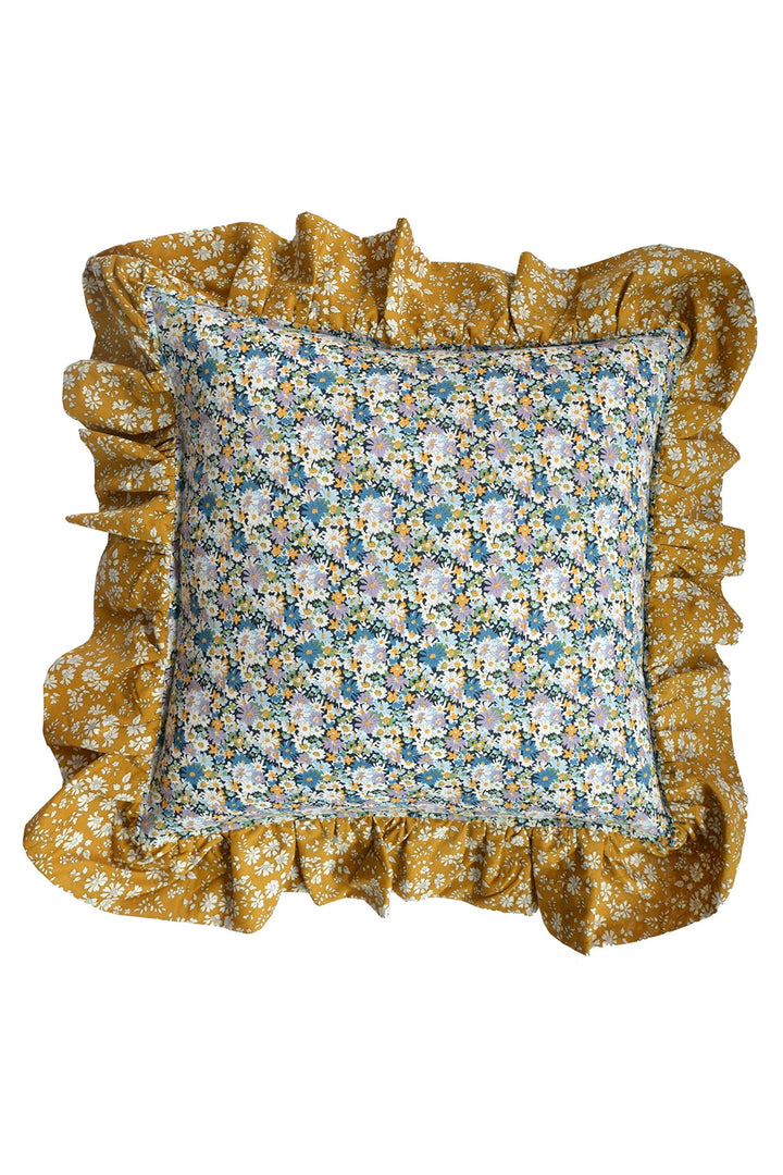 Ruffle Cushion made with Liberty Fabric LIBBY & CAPEL