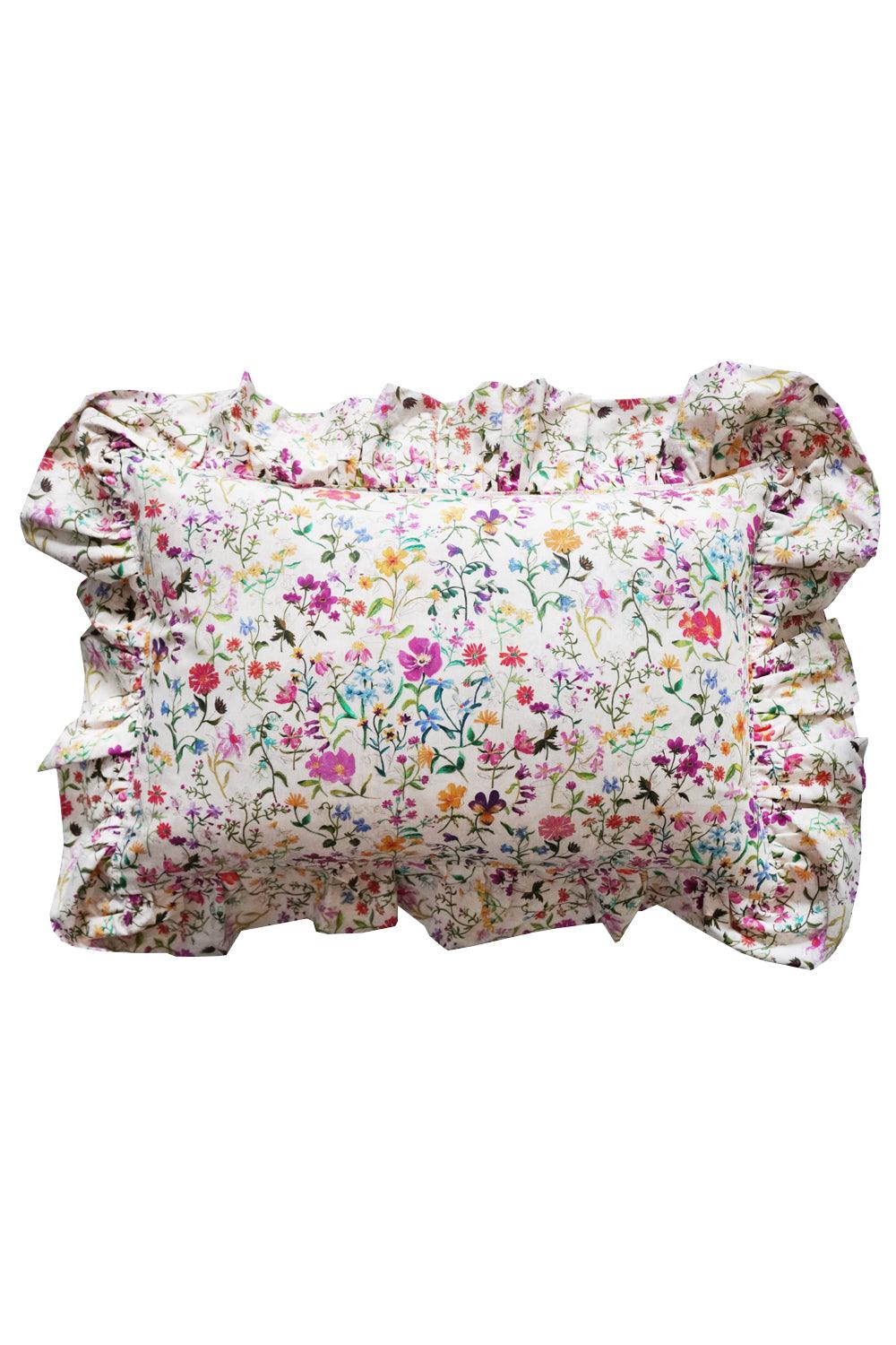 Oblong Ruffle Cushion made with Liberty Fabric LINEN GARDEN - Coco & Wolf