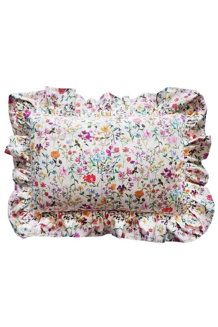 Oblong Ruffle Cushion made with Liberty Fabric LINEN GARDEN - Coco & Wolf