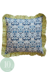 Ruffle Cushion made with Liberty Fabric LODDEN & CAPEL PISTACHIO - Coco & Wolf