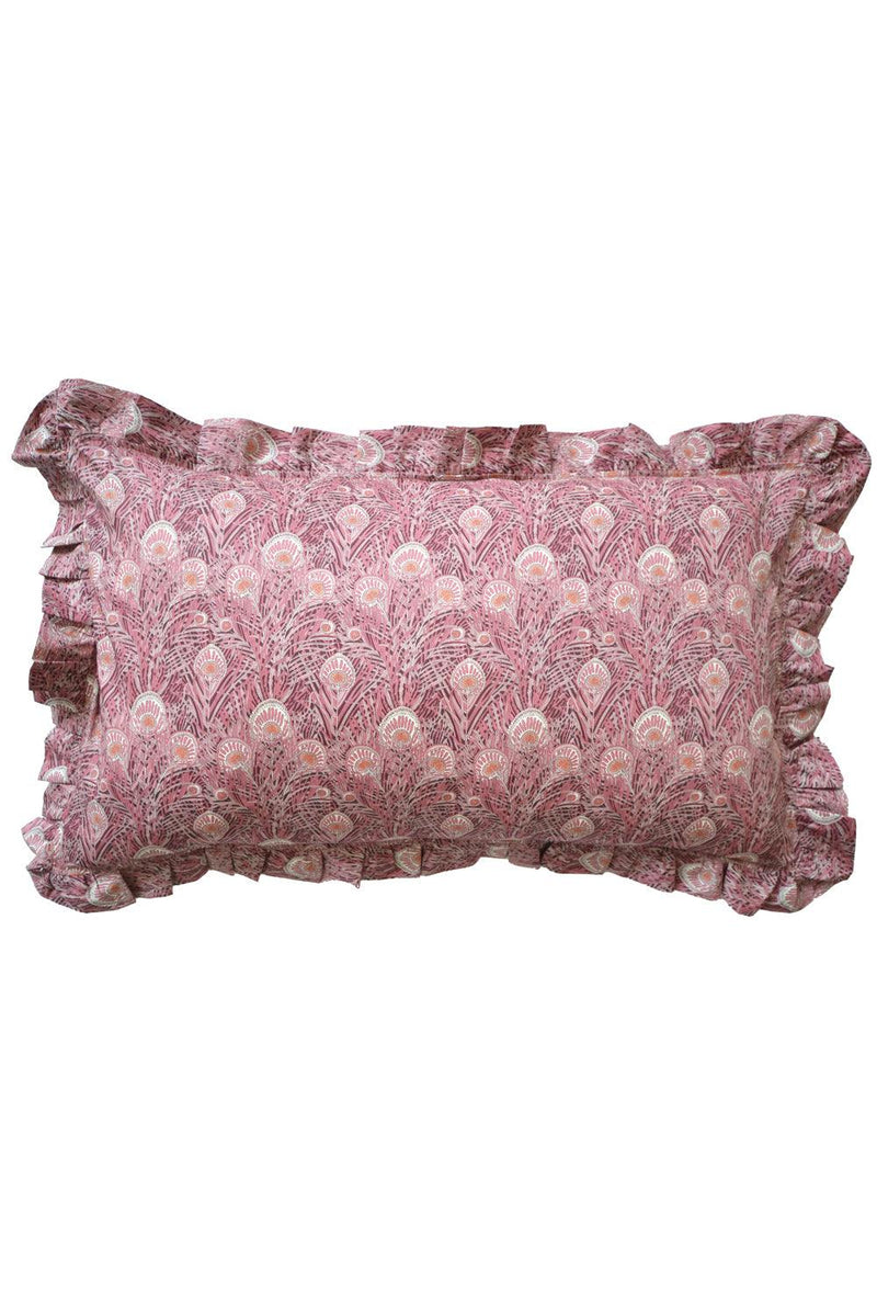 Oblong Ruffle Cushion made with Liberty Fabric QUEEN HERA - Coco & Wolf