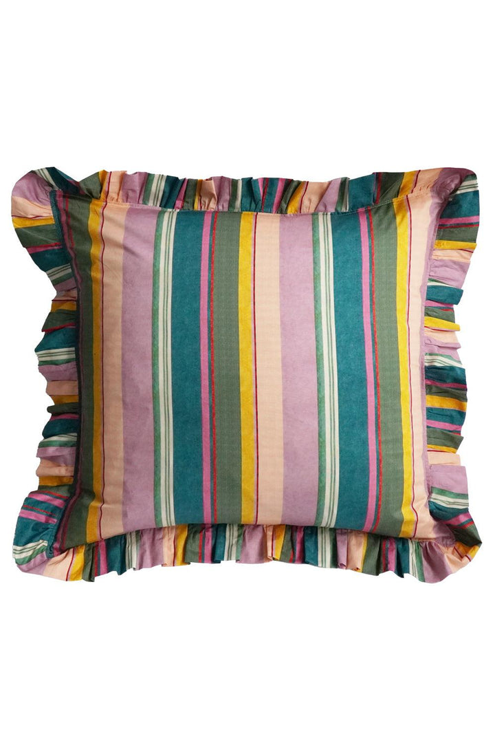 Ruffle Cushion made with Striped Liberty Fabric ARCHIVE SWATCH - Coco & Wolf