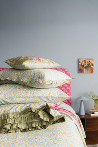 Ruffle Edge Heirloom Quilt made with Liberty Fabric BETSY SAGE & CAPEL PISTACHIO - Coco & Wolf